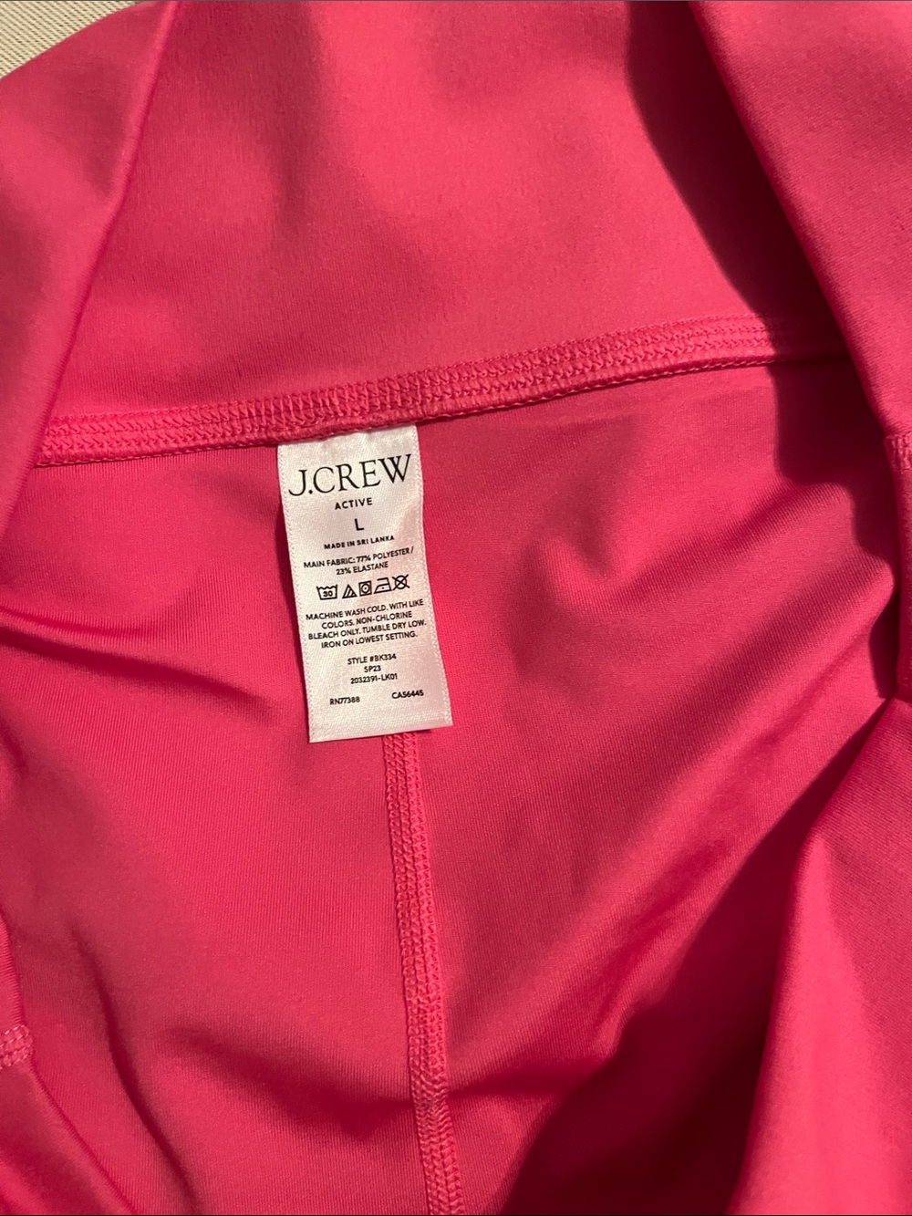 J. Crew Bright Pink Athletic Set- Skirt with Built-In Shorts and Reversible Bra - Picture 3 of 10